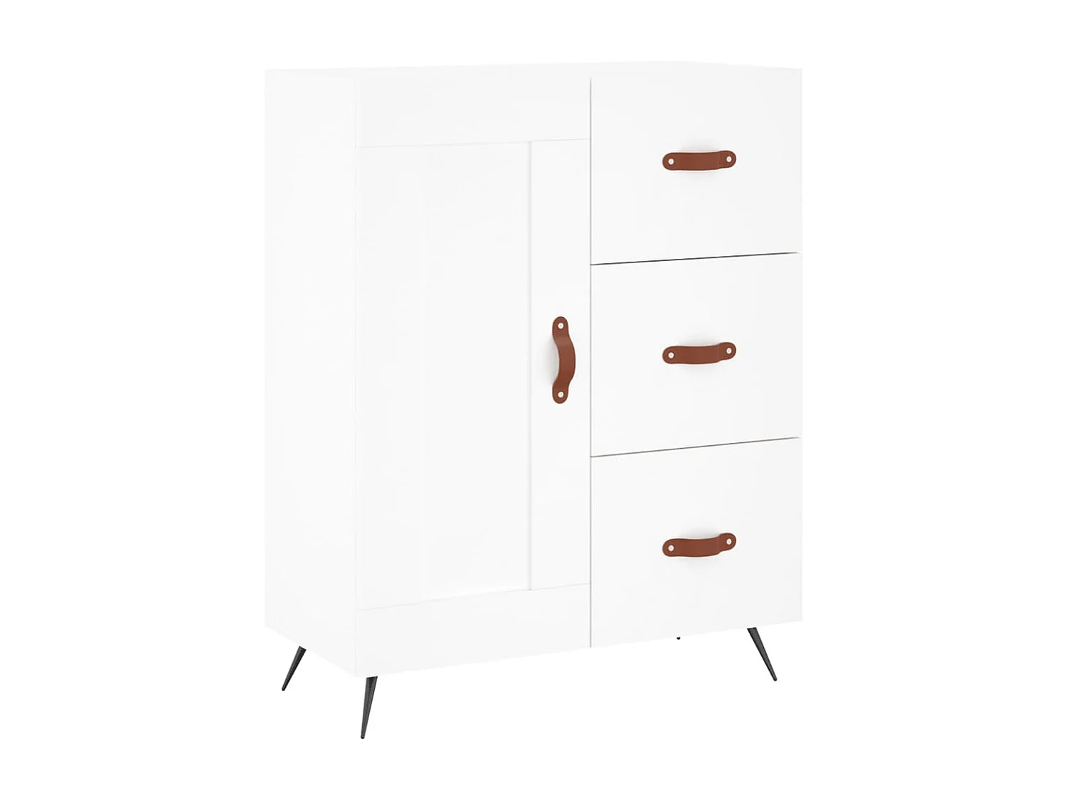 Credenza alta bianca 69,5x34x180 cm Legno ingegnerizzato