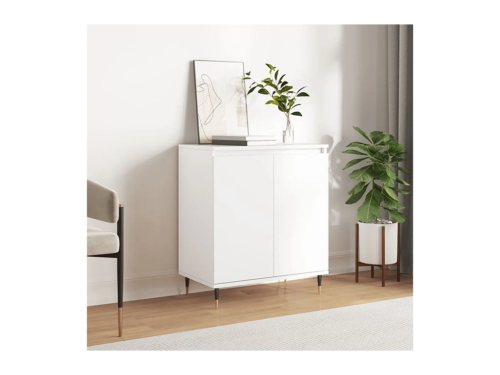 Credenza bianca 60x35x70 cm in legno ingegnerizzato