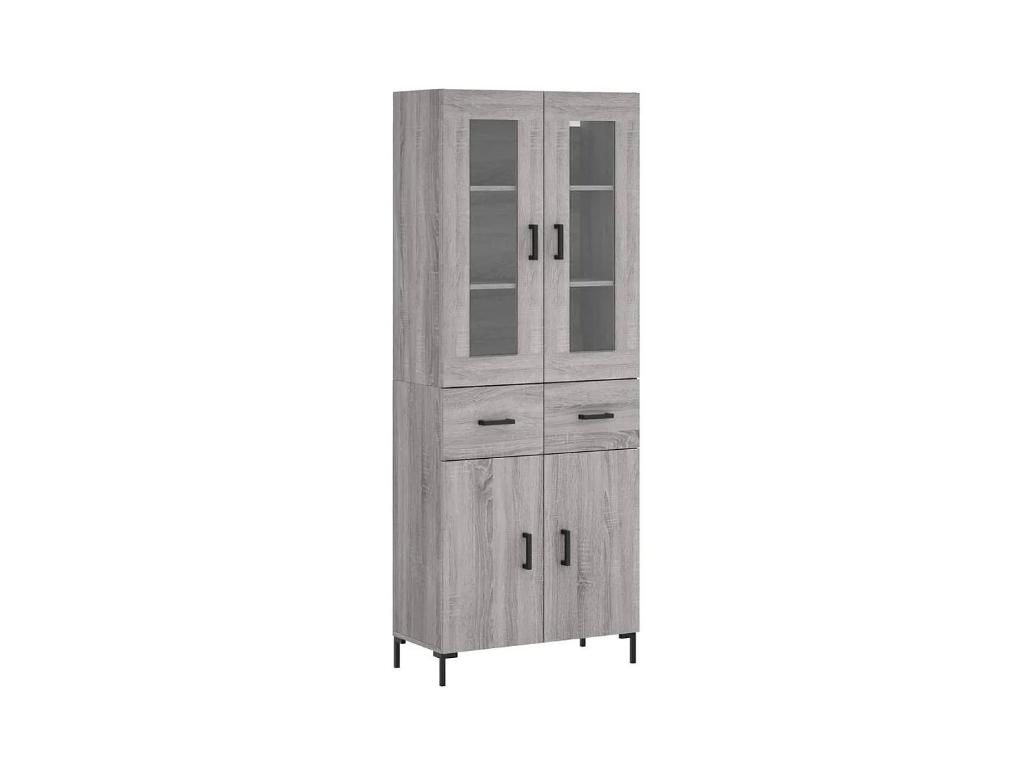 Sonoma hoog dressoir grijs 69,5x34x180 cm Technisch hout