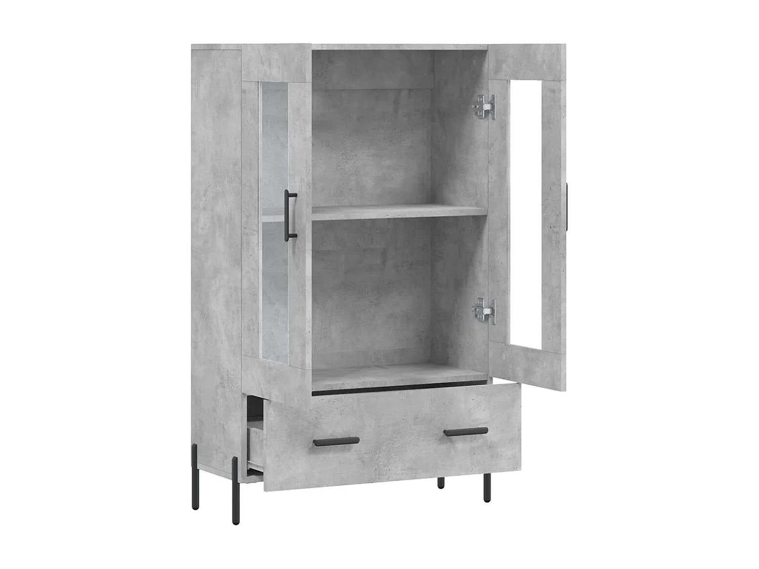 Buffet haut gris béton 69,5x31x115 cm bois d'ingénierie