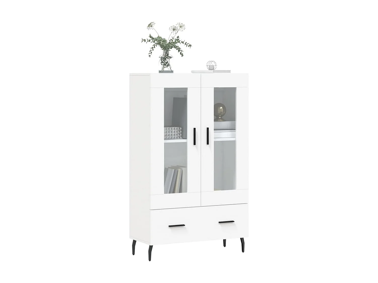 Buffet haut blanc 69,5x31x115 cm bois d'ingénierie