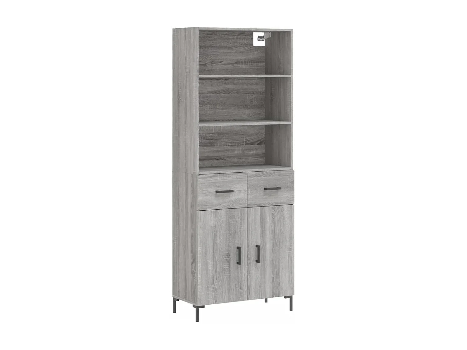 Buffet haut Sonoma gris 69,5x34x180 cm Bois d'ingénierie