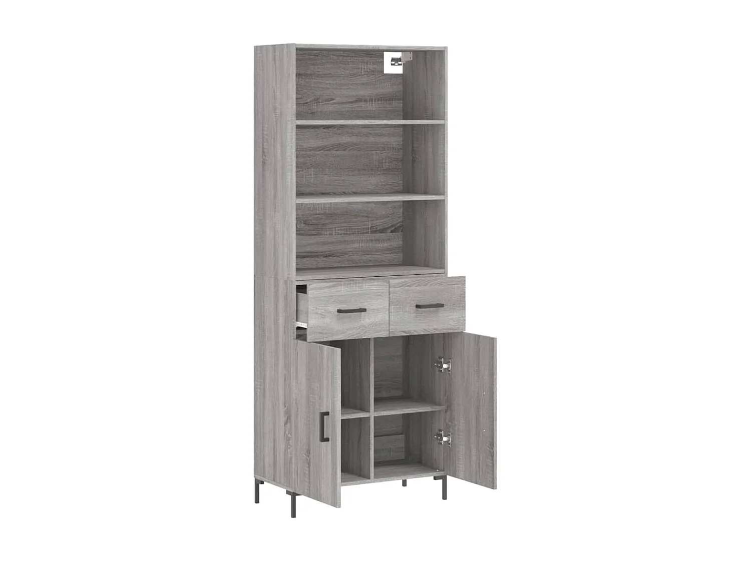 Buffet haut Sonoma gris 69,5x34x180 cm Bois d'ingénierie
