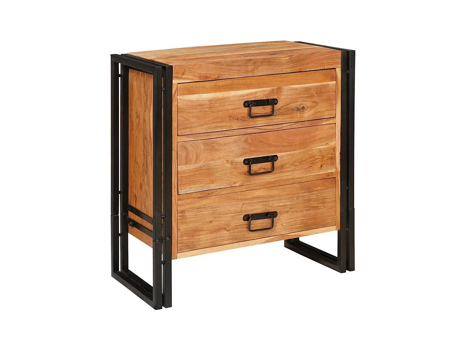 Credenza con cassetto Marrone 66 x 33 x 70 cm Legno massello di acacia