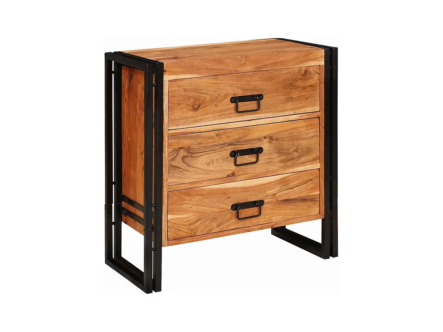 Credenza con cassetto Marrone 66 x 33 x 70 cm Legno massello di acacia