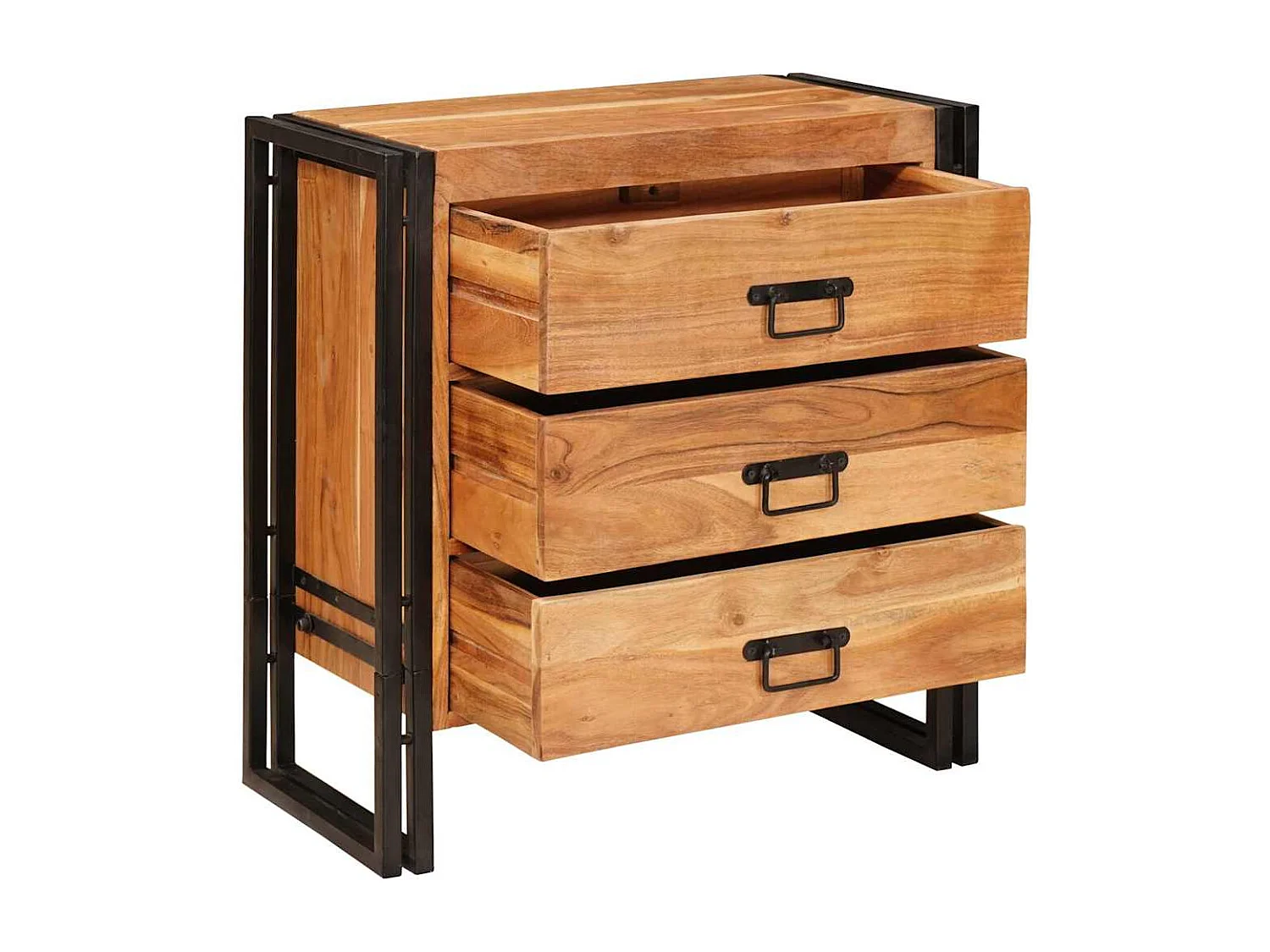 Credenza con cassetto Marrone 66 x 33 x 70 cm Legno massello di acacia