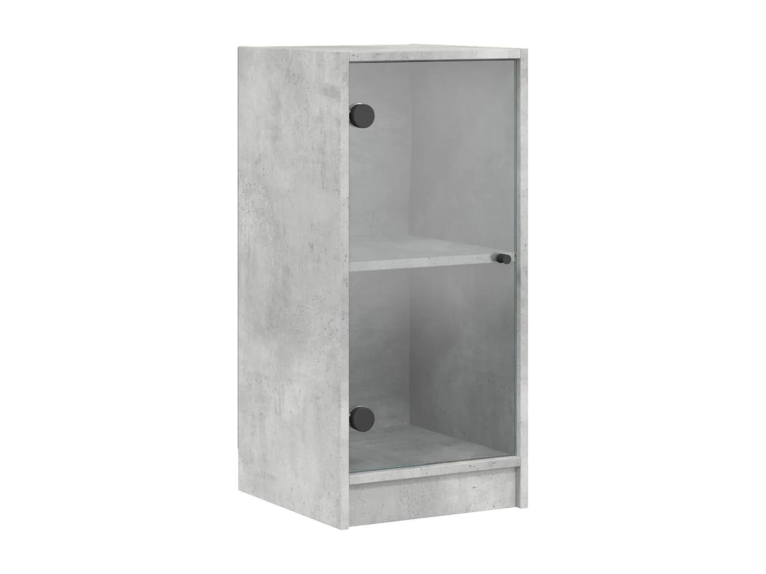 Armoire latérale avec portes en verre gris béton 35x37x75,5 cm