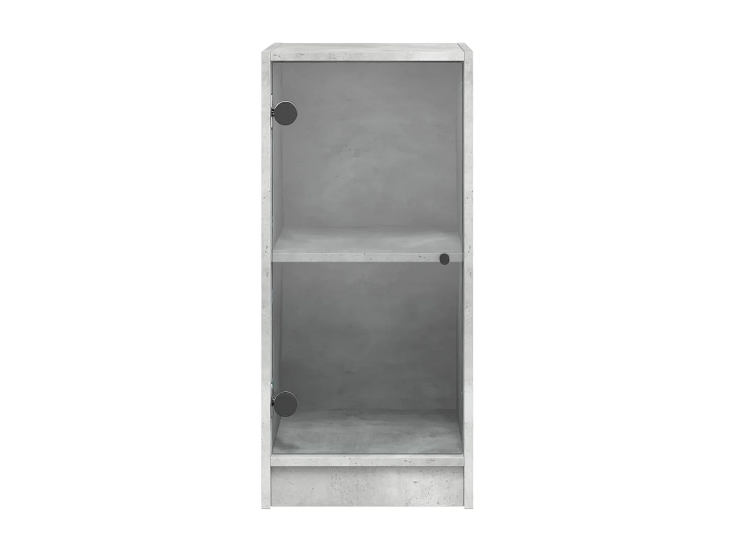 Armoire latérale avec portes en verre gris béton 35x37x75,5 cm