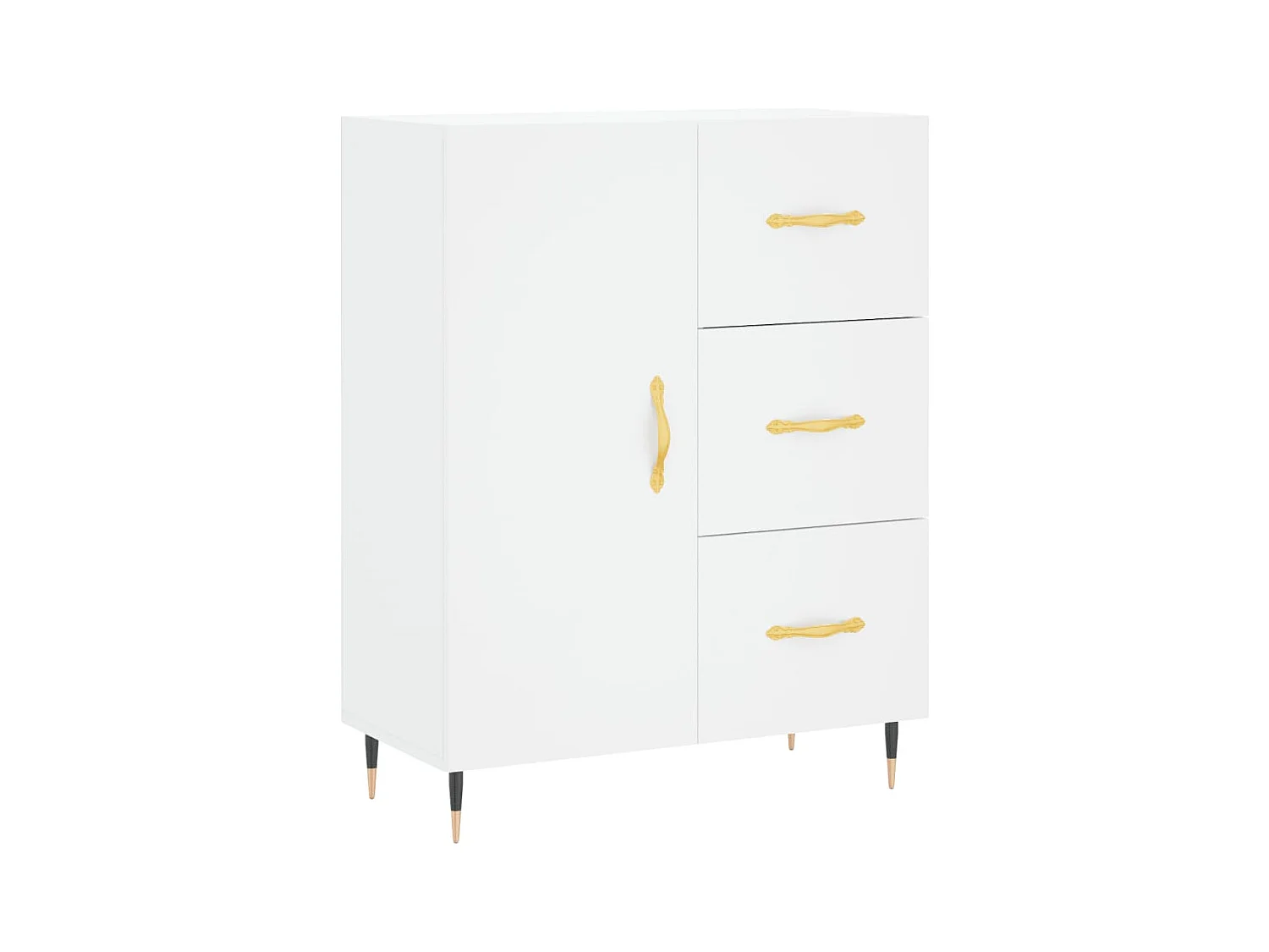 Wit hoog dressoir 69,5x34x180 cm Technisch hout