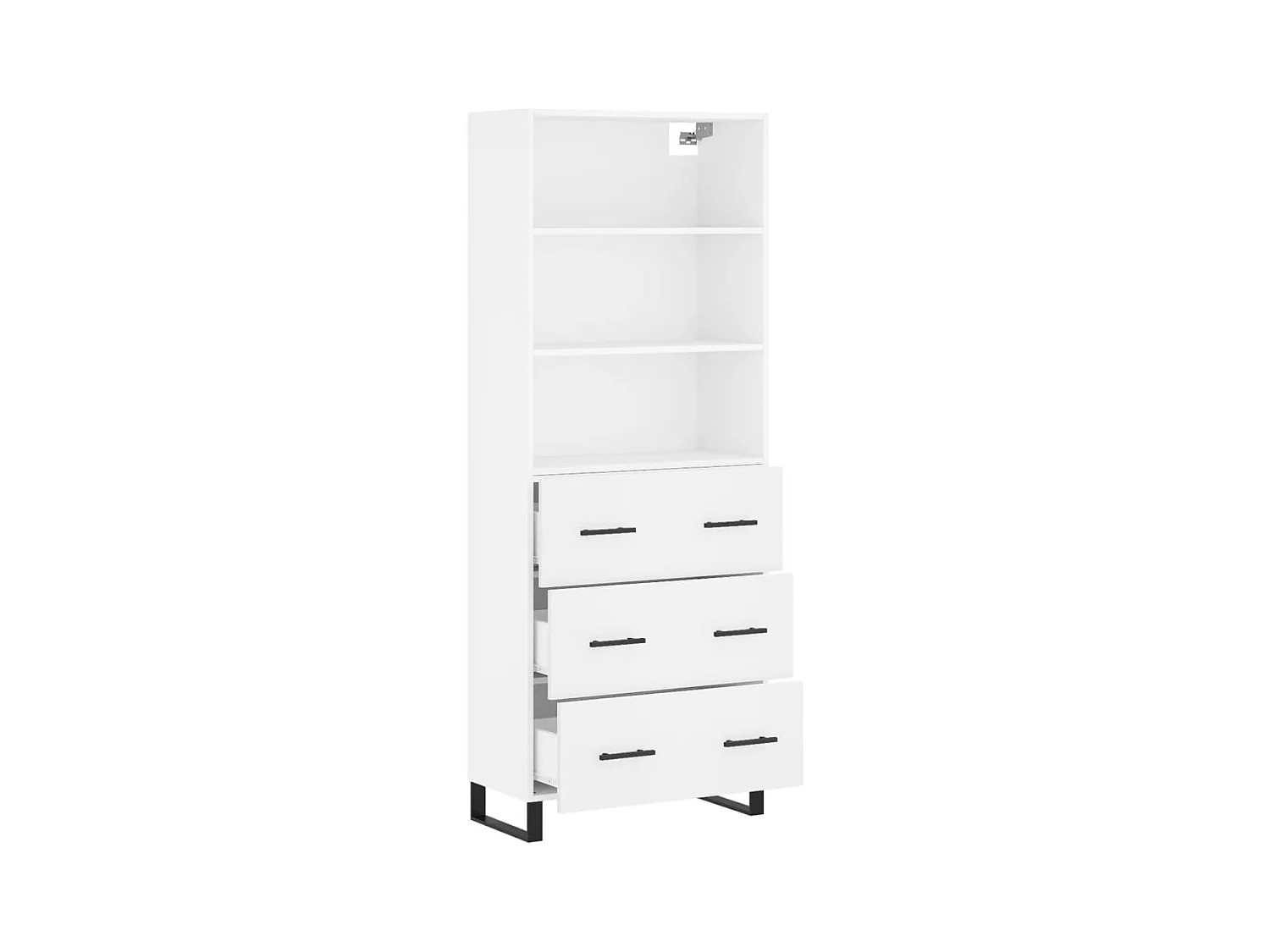 Wit hoog dressoir 69,5x34x180 cm Technisch hout