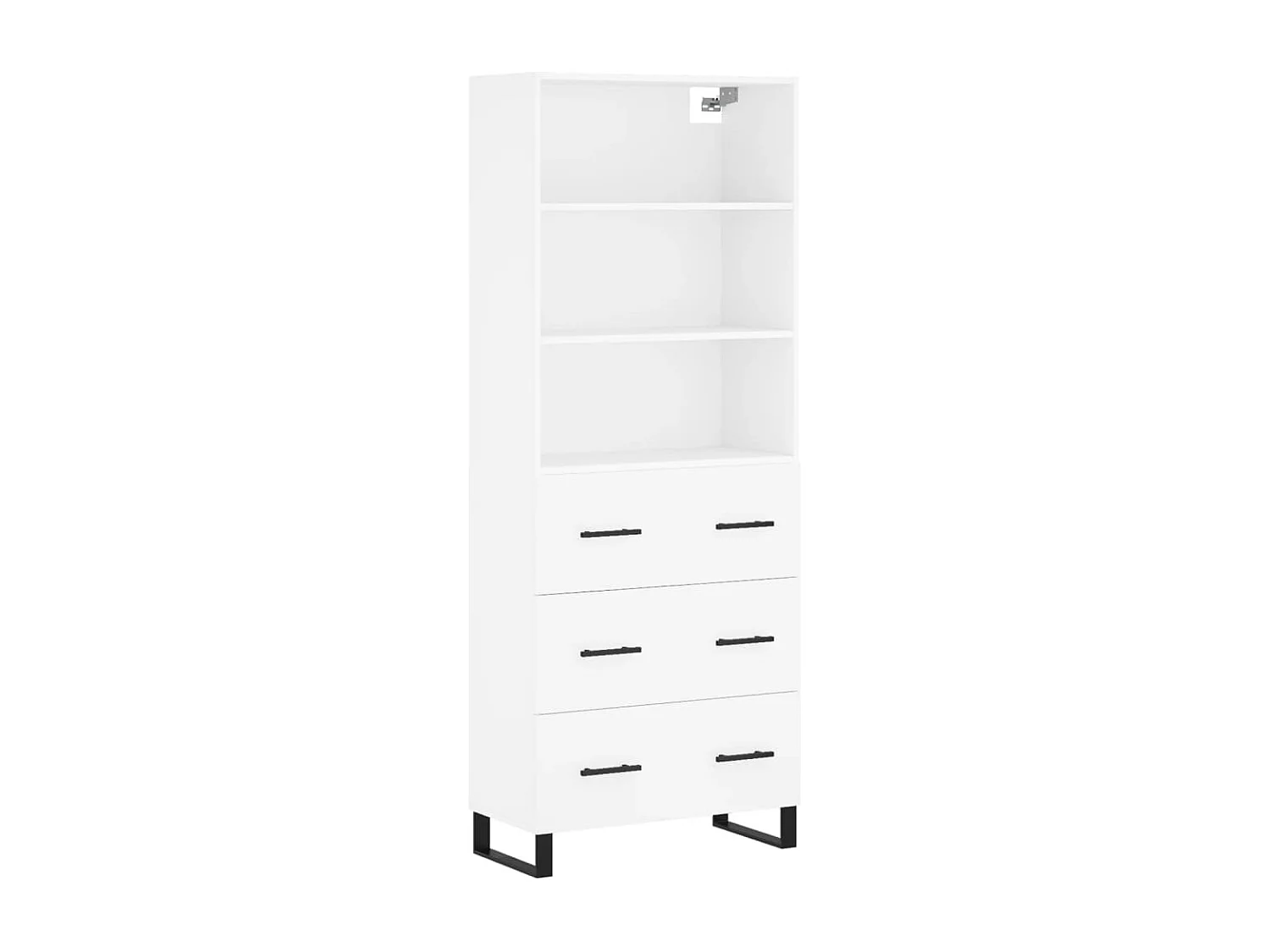 Credenza alta bianca 69,5x34x180 cm Legno ingegnerizzato