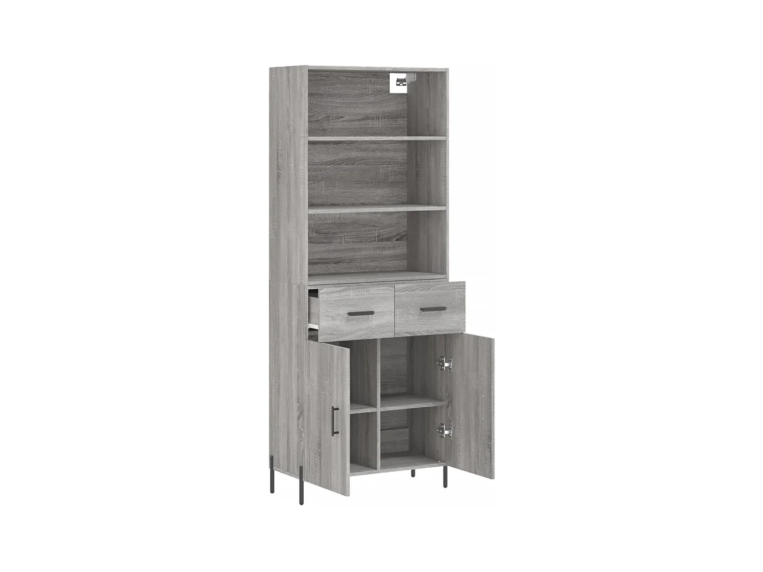 Sonoma hoog dressoir grijs 69,5x34x180 cm Technisch hout