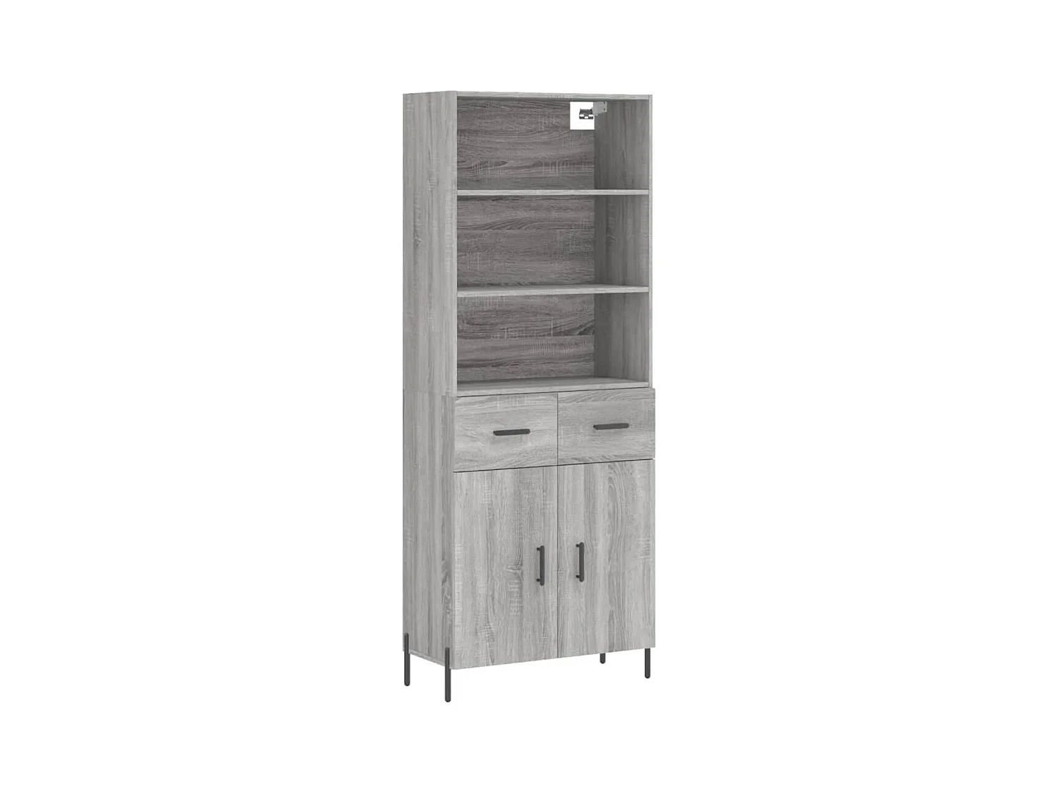 Sonoma hoog dressoir grijs 69,5x34x180 cm Technisch hout