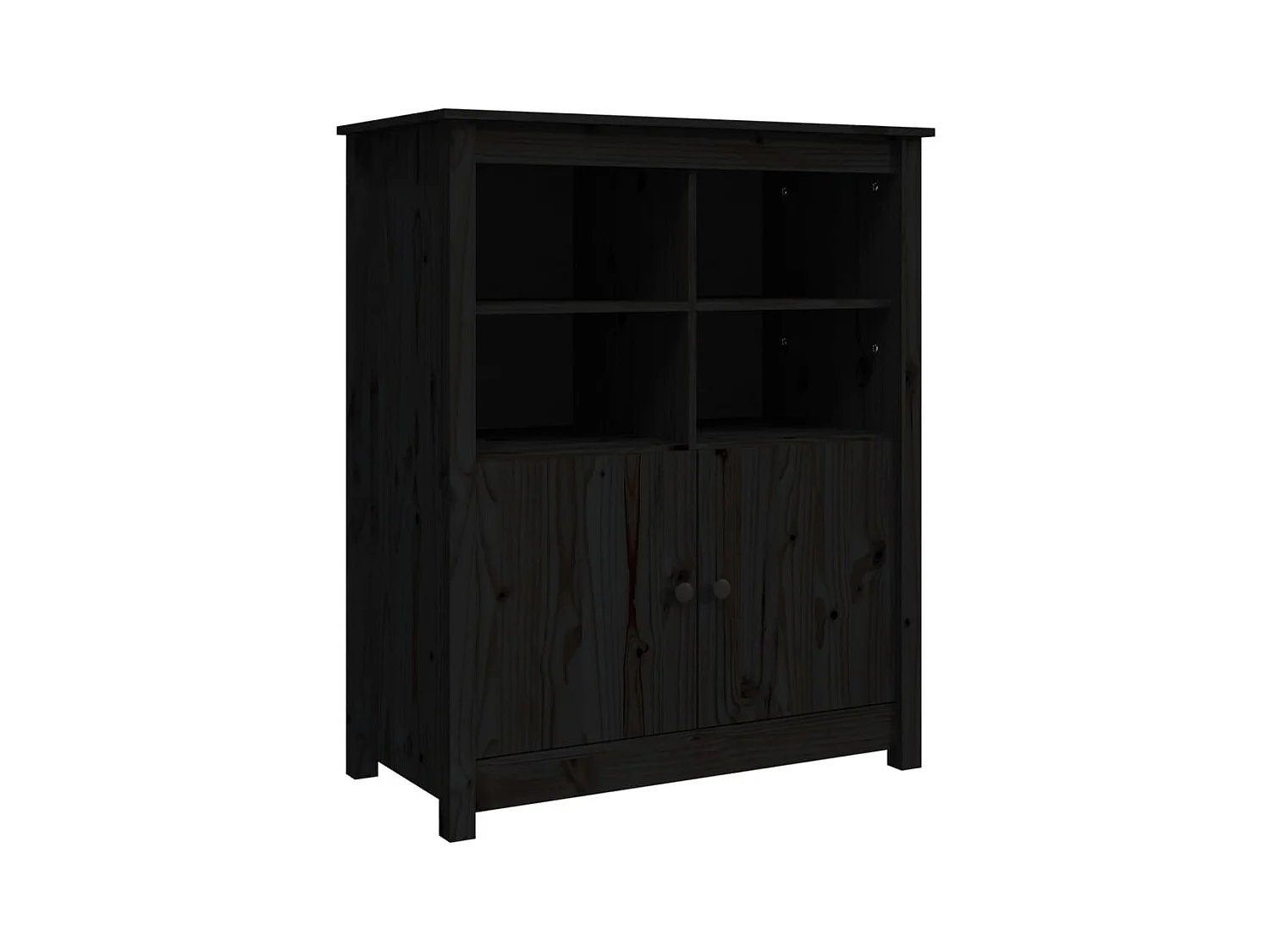 Buffet Noir 83x41,5x100 cm Bois massif de pin