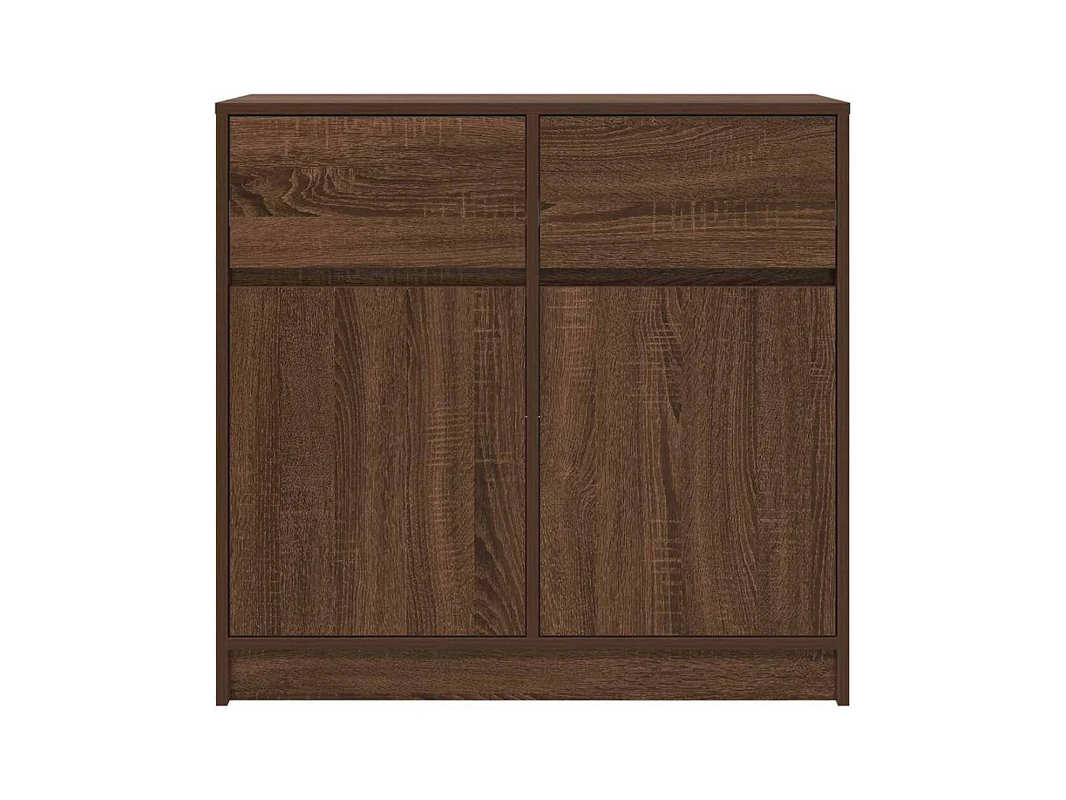 Buffet avec tiroir chêne brun 80x34x76 cm bois d'ingénierie