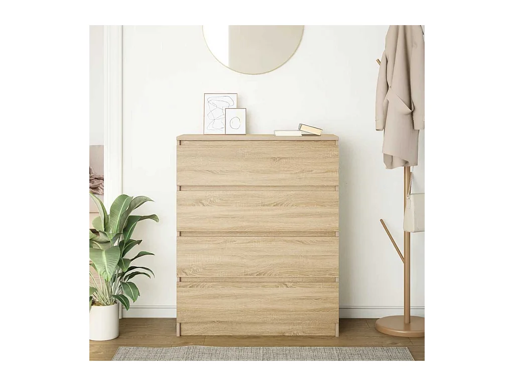 Buffet chêne sonoma 80x35x99 cm bois d'ingénierie