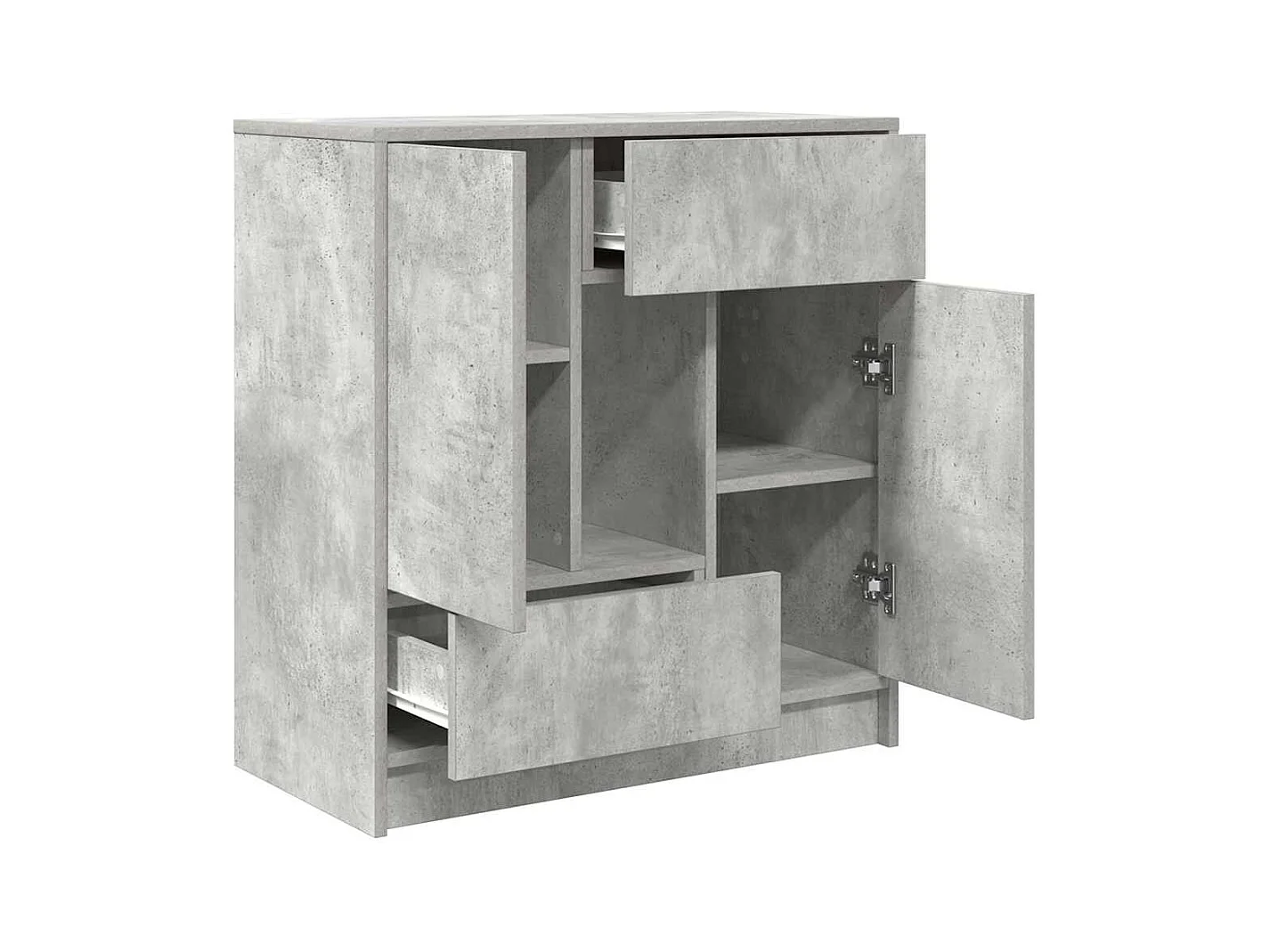 Buffet avec tiroirs et portes gris béton 70,5x34x74,5 cm