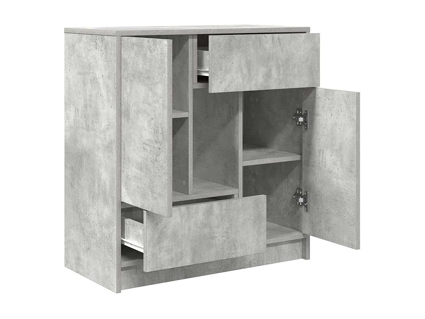 Buffet avec tiroirs et portes gris béton 70,5x34x74,5 cm