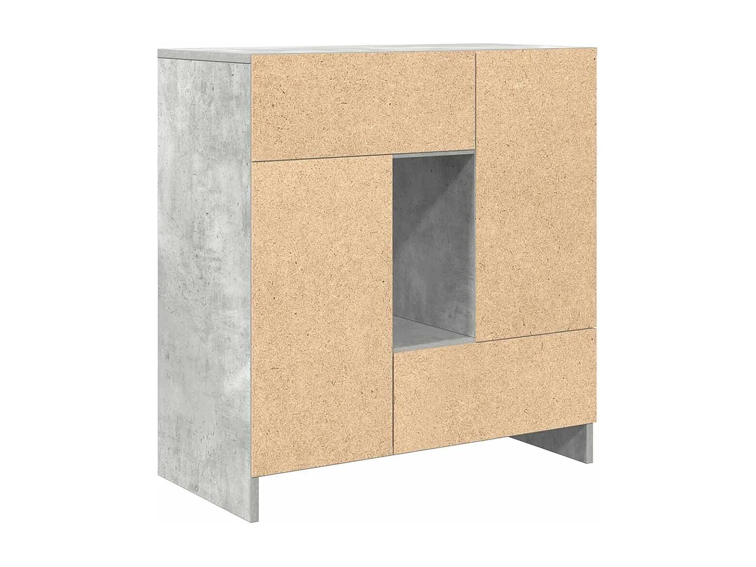 Buffet avec tiroirs et portes gris béton 70,5x34x74,5 cm