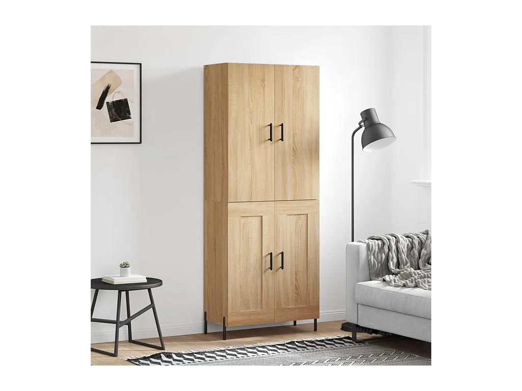 Buffet haut Chêne sonoma 69,5x34x180 cm Bois d'ingénierie