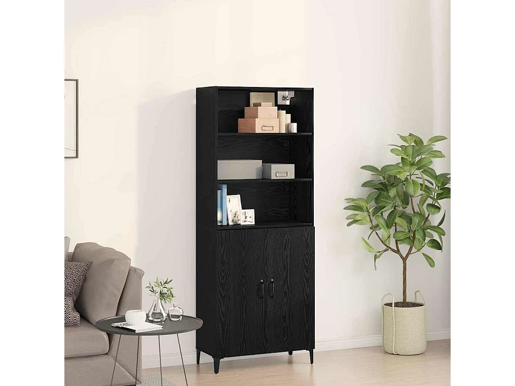 Buffet Chêne noir 69,5 x 32,5 x 180 cm Bois d'ingénierie