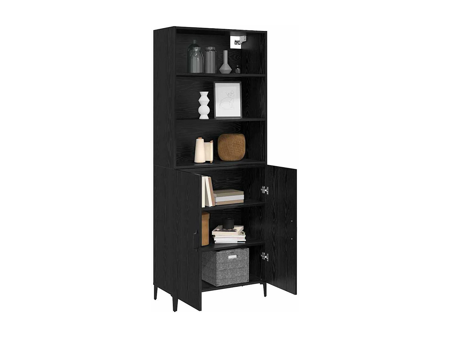 Buffet Chêne noir 69,5 x 32,5 x 180 cm Bois d'ingénierie