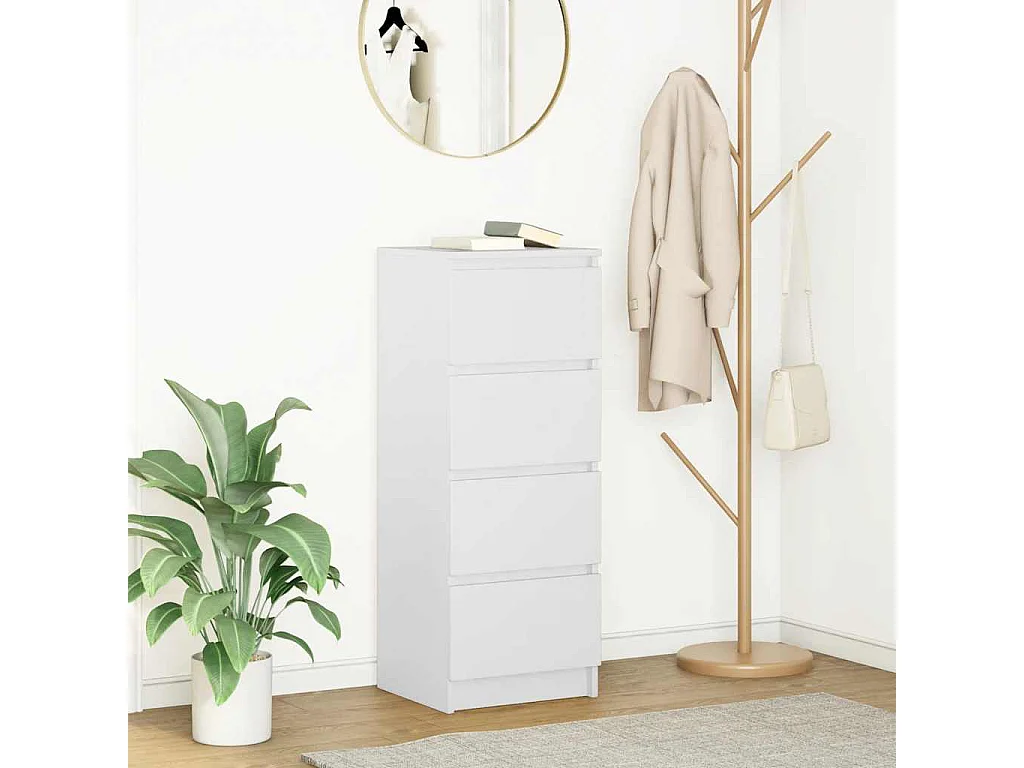 Buffet blanc 37,5x35x99 cm bois d'ingénierie