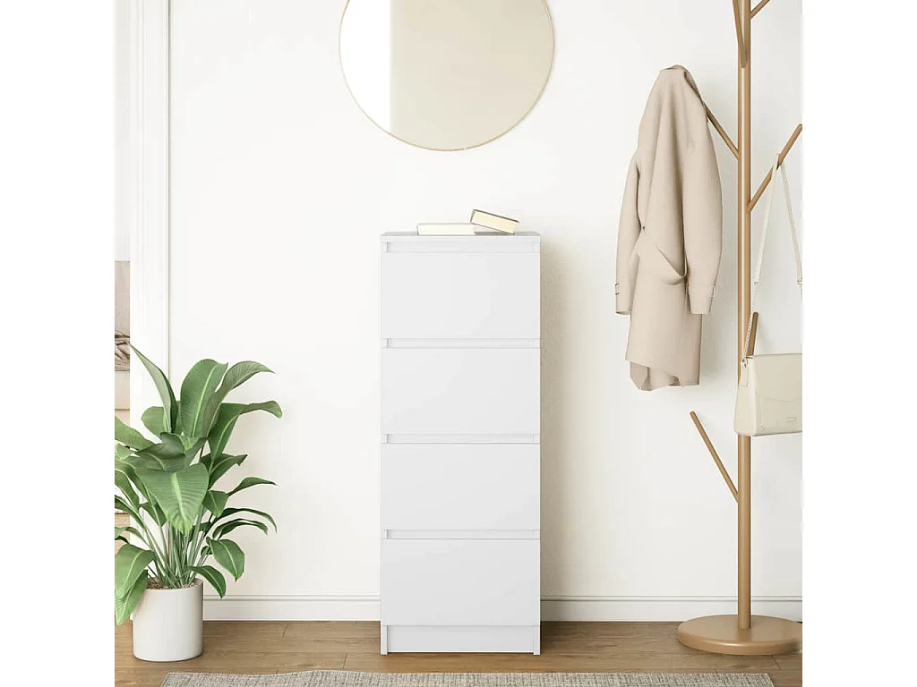 Buffet blanc 37,5x35x99 cm bois d'ingénierie