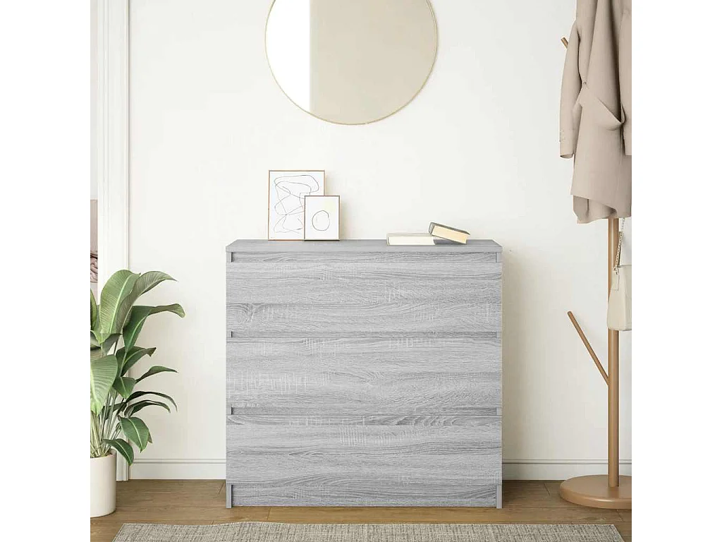 Buffet sonoma gris 80x35x76 cm bois d'ingénierie