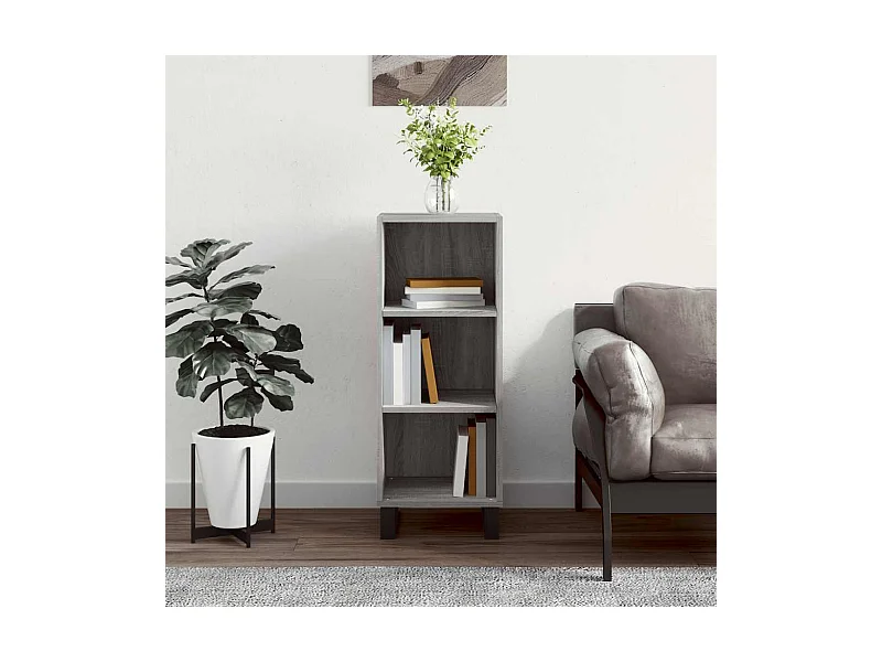 Credenza Sonoma grigia 34,5x32,5x90 cm in legno ingegnerizzato