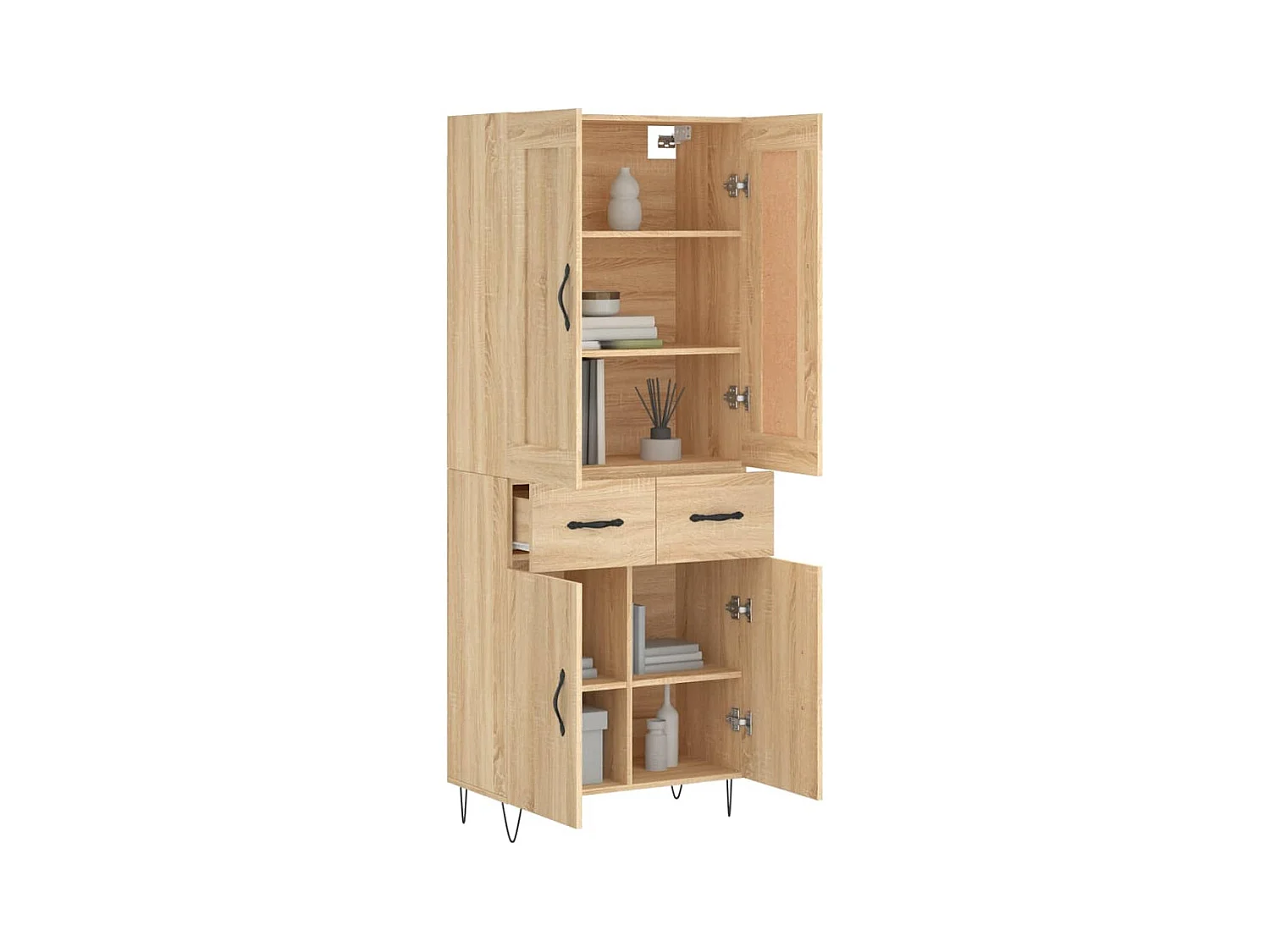 Buffet haut Chêne sonoma 69,5x34x180 cm Bois d'ingénierie