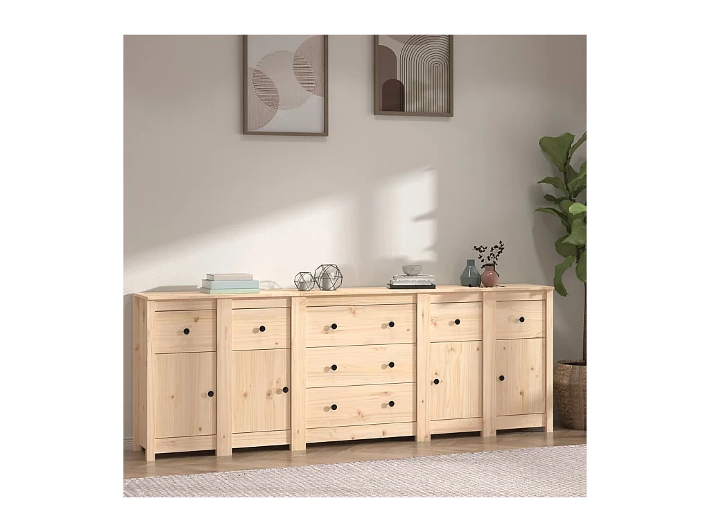 Credenza 230x35x80 cm Legno massello di pino