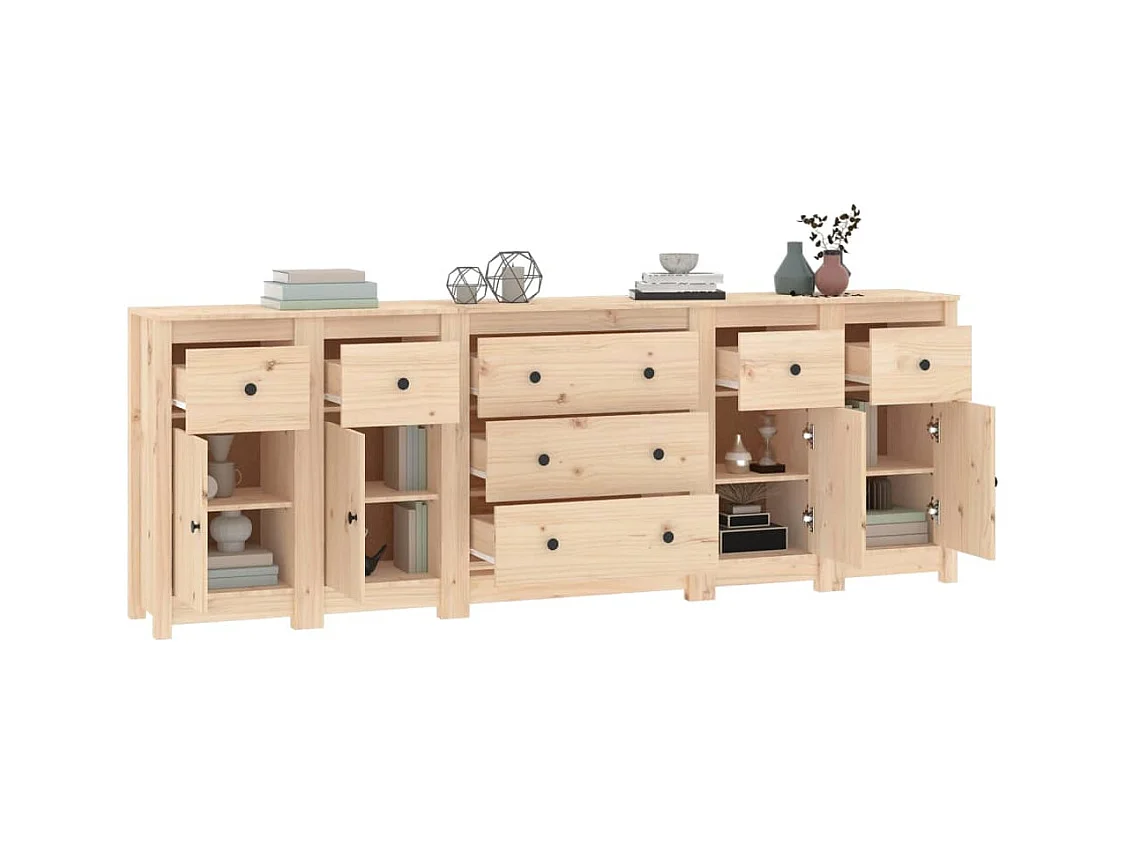 Credenza 230x35x80 cm Legno massello di pino