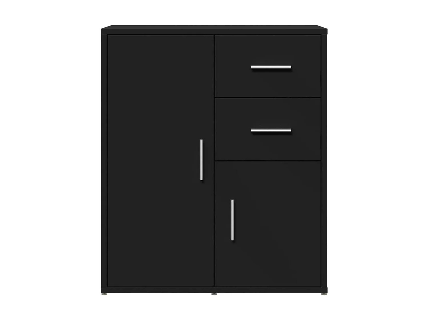 Buffets 2 pcs noir 60x31x70 cm bois d'ingénierie