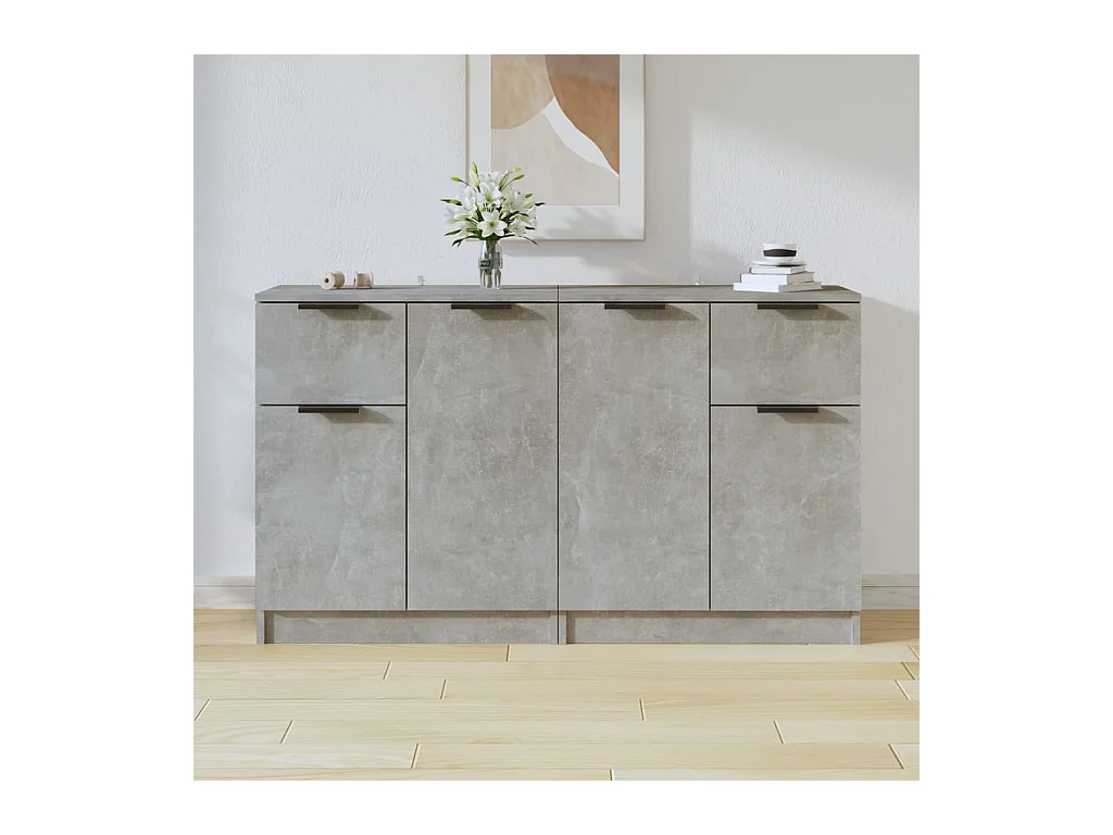 Credenze 2 pz Grigio Cemento 60x30x70 cm Legno ingegnerizzato