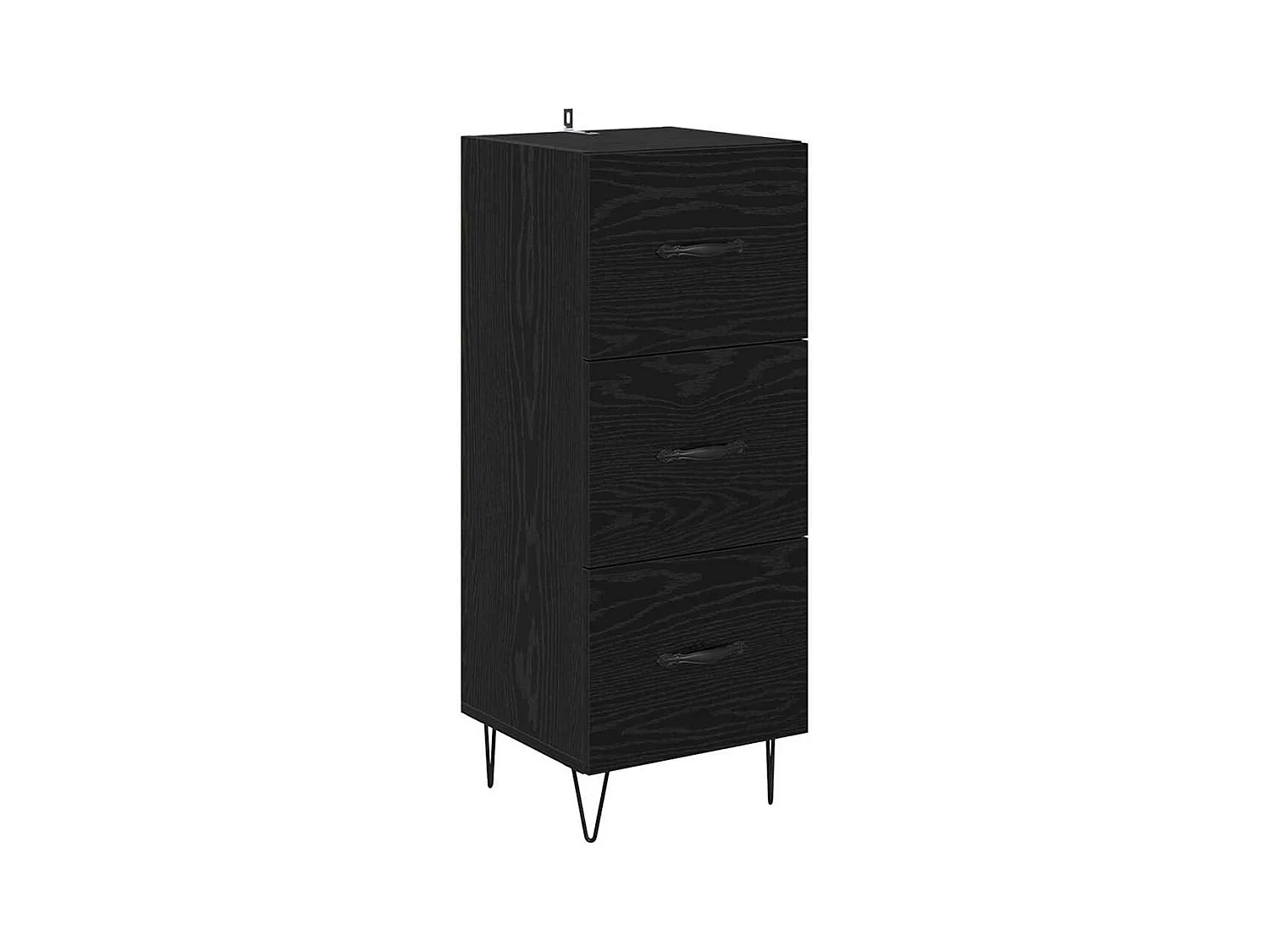 Sideboard aus schwarzer Eiche, 34 x 34,5 x 90 cm, Holzwerkstoff