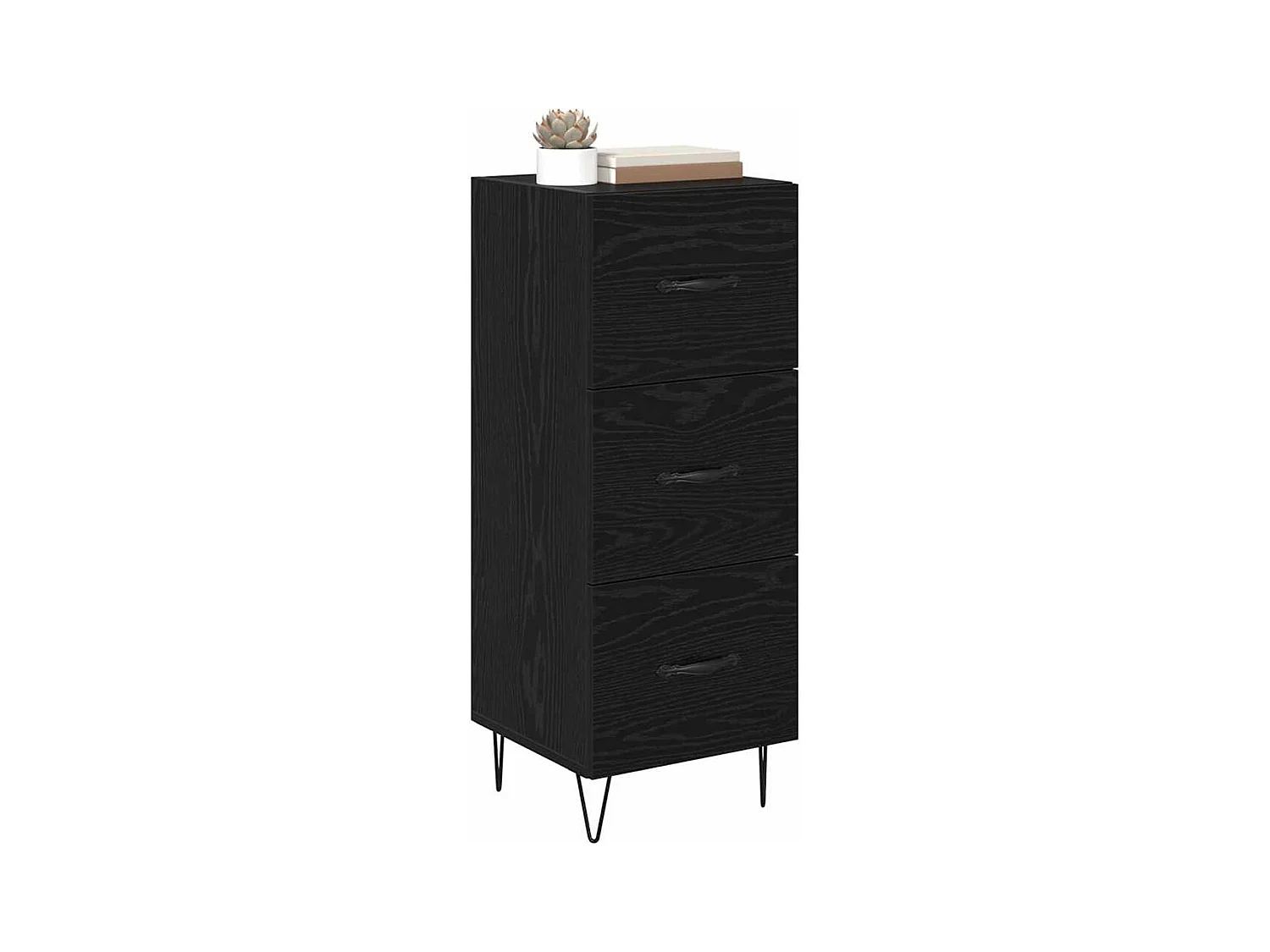 Sideboard aus schwarzer Eiche, 34 x 34,5 x 90 cm, Holzwerkstoff