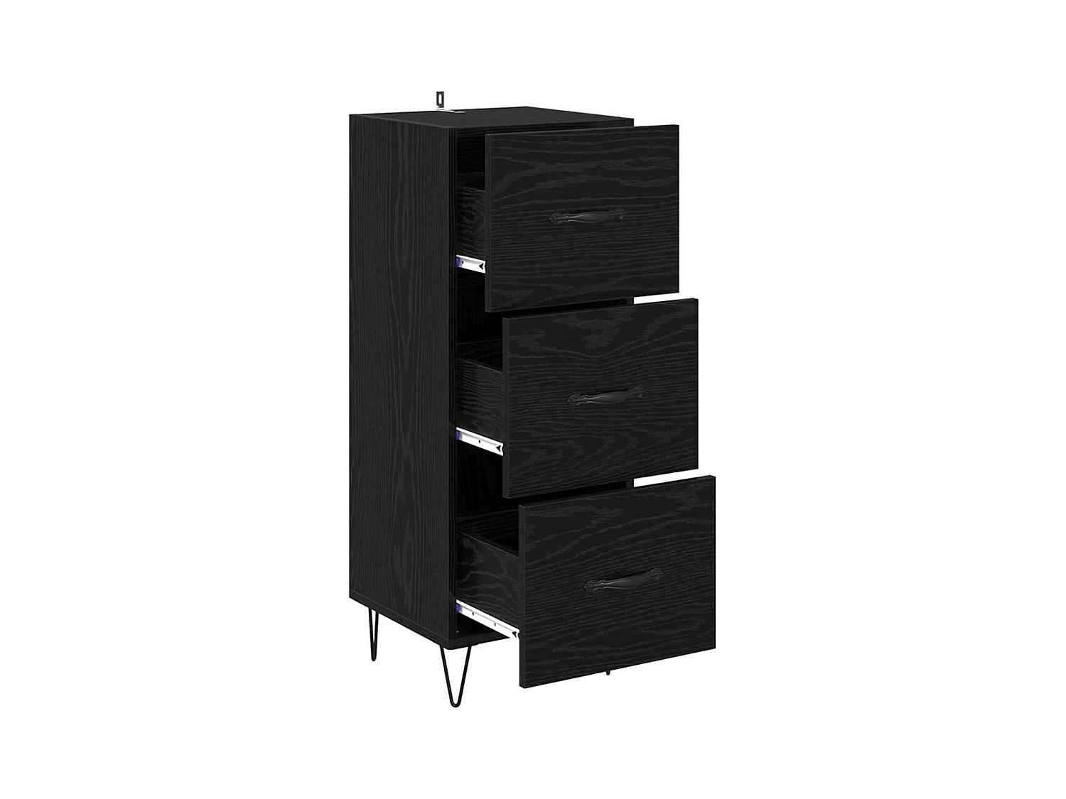 Sideboard aus schwarzer Eiche, 34 x 34,5 x 90 cm, Holzwerkstoff