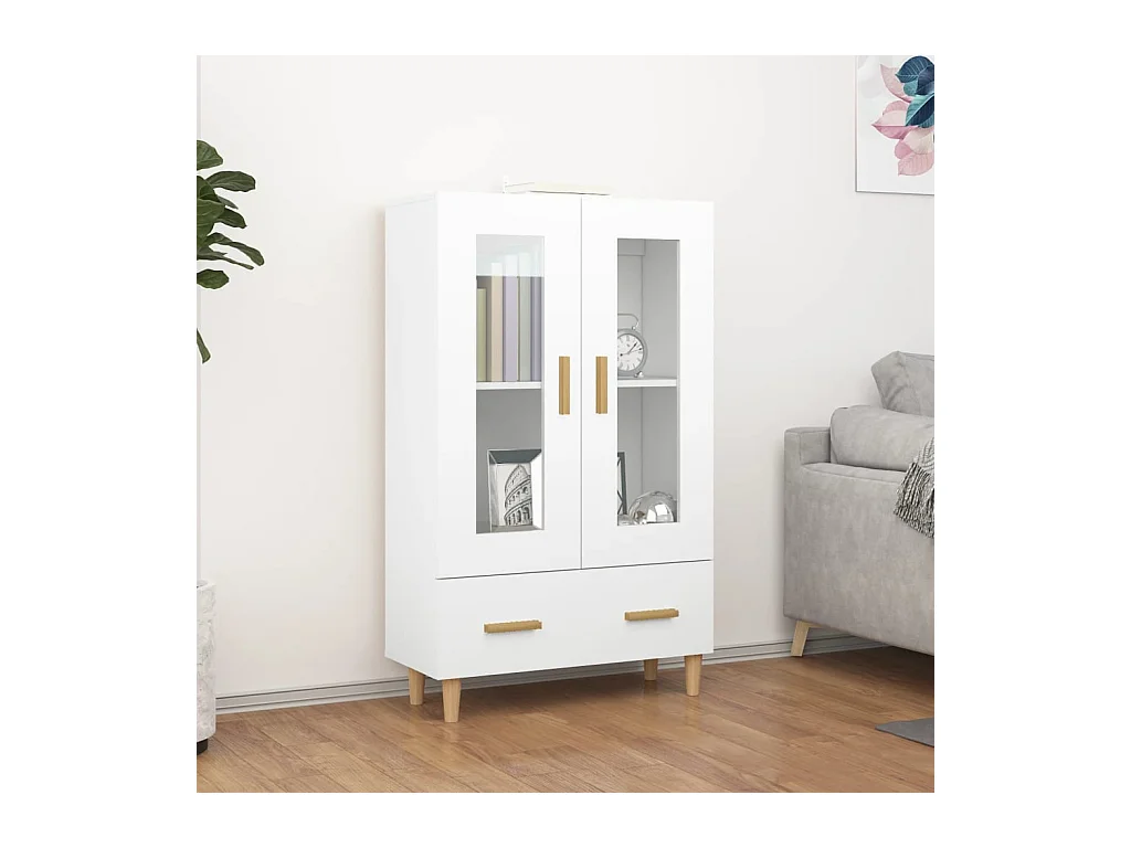 Wit hoog dressoir 70x31x115 cm Technisch hout