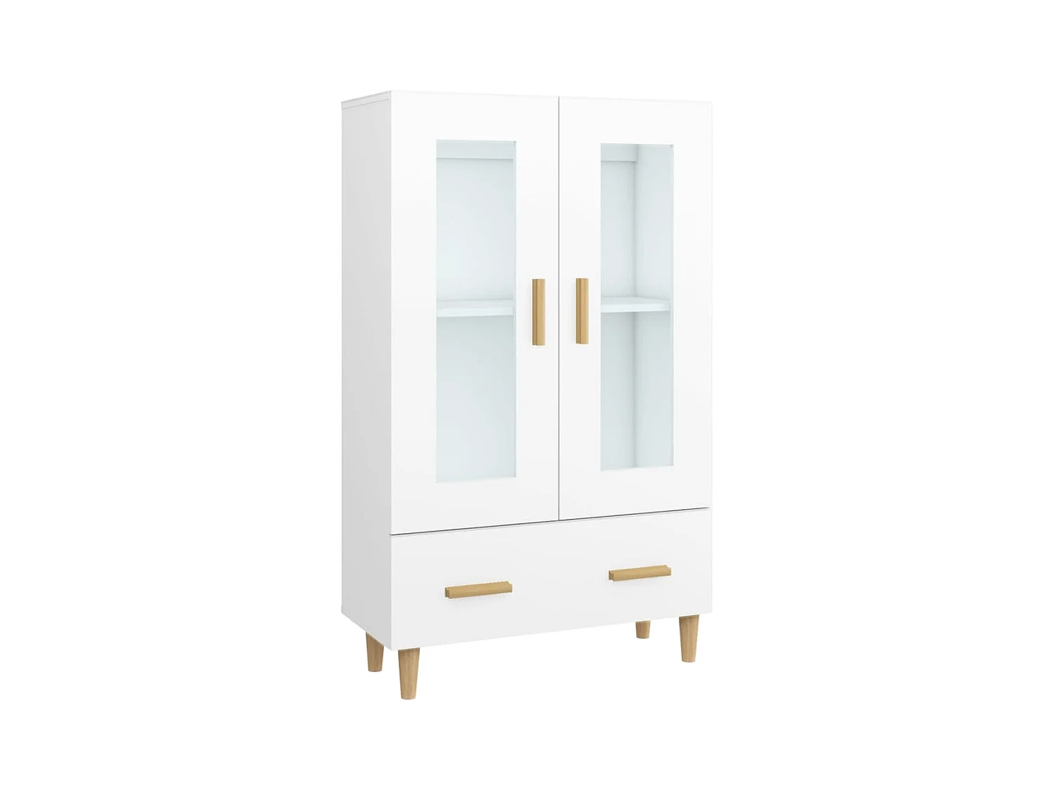 Wit hoog dressoir 70x31x115 cm Technisch hout