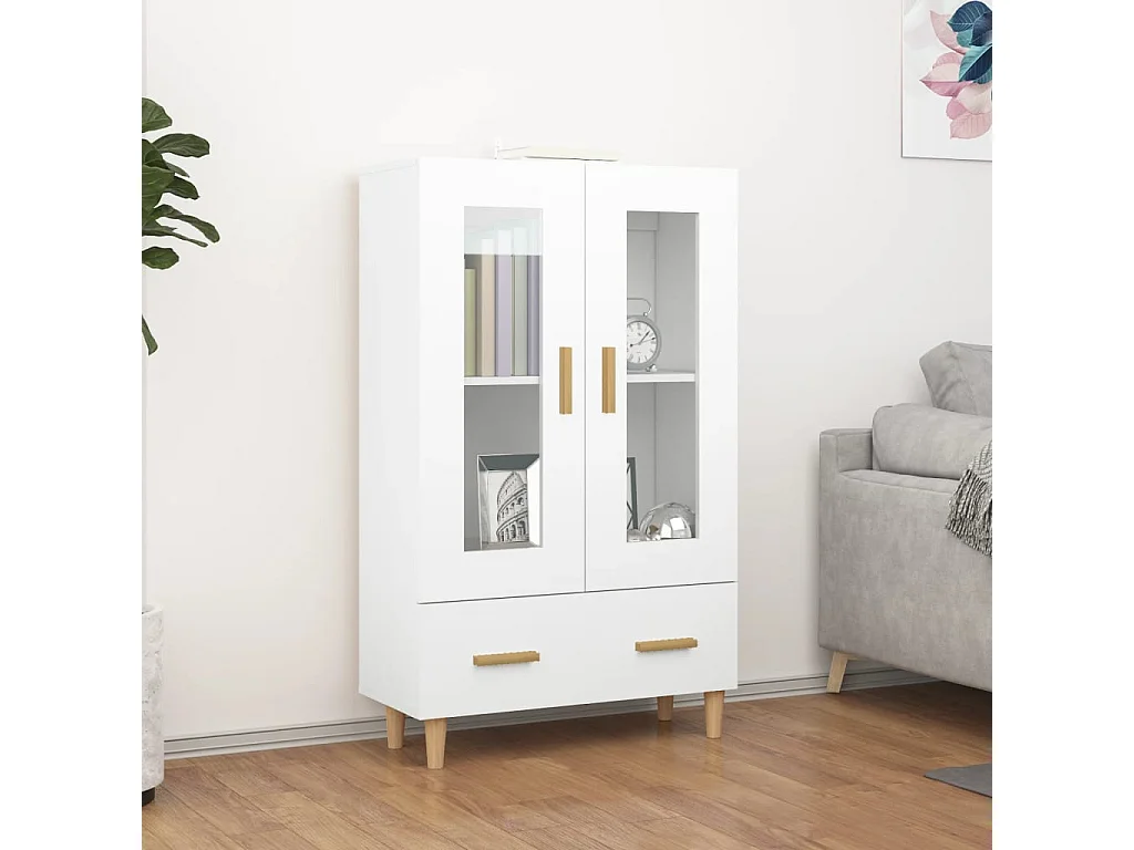 Buffet haut Blanc 70x31x115 cm Bois d'ingénierie