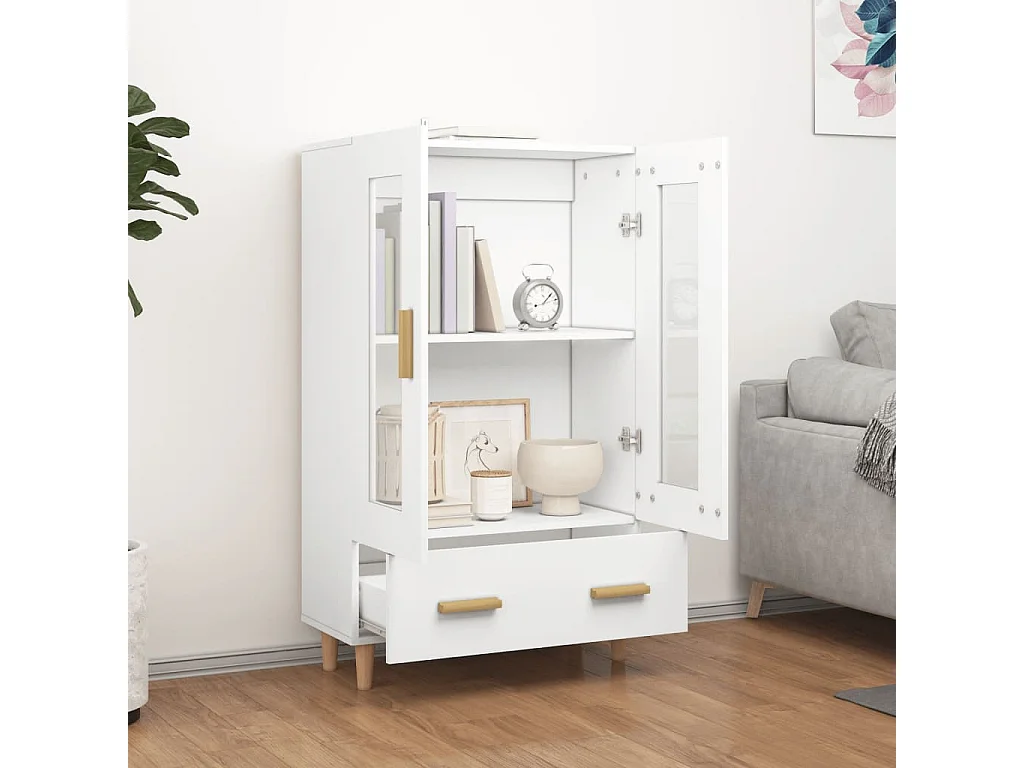 Buffet haut Blanc 70x31x115 cm Bois d'ingénierie