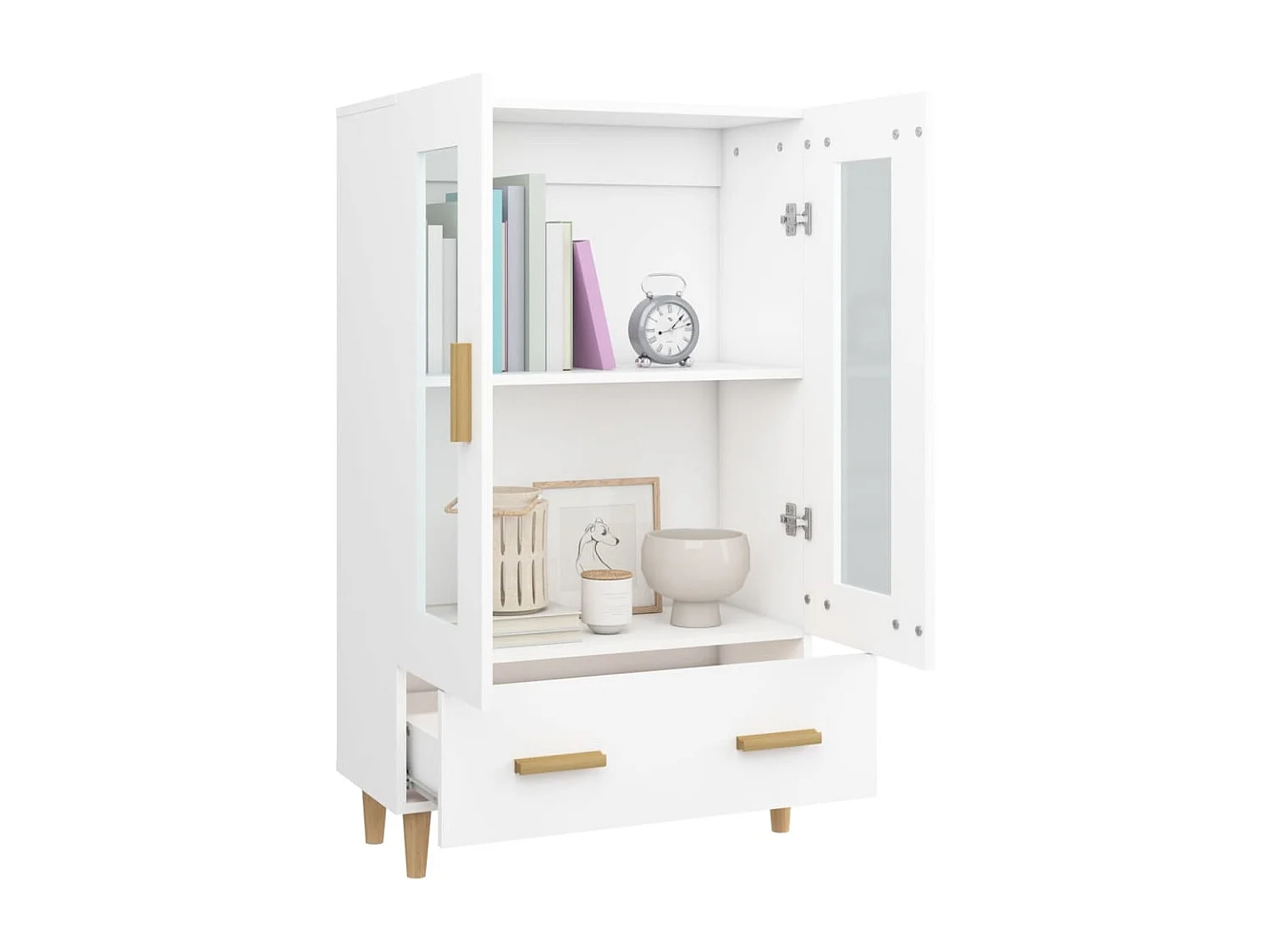 Buffet haut Blanc 70x31x115 cm Bois d'ingénierie