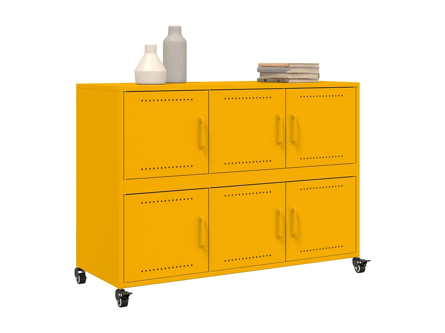Credenza giallo senape 100,5x39x72 cm acciaio