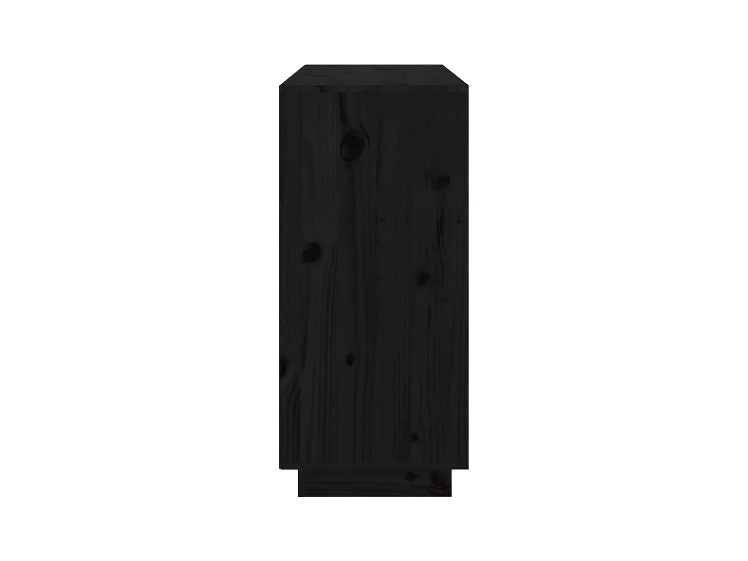 Buffet Noir 111x34x75 cm Bois massif de pin