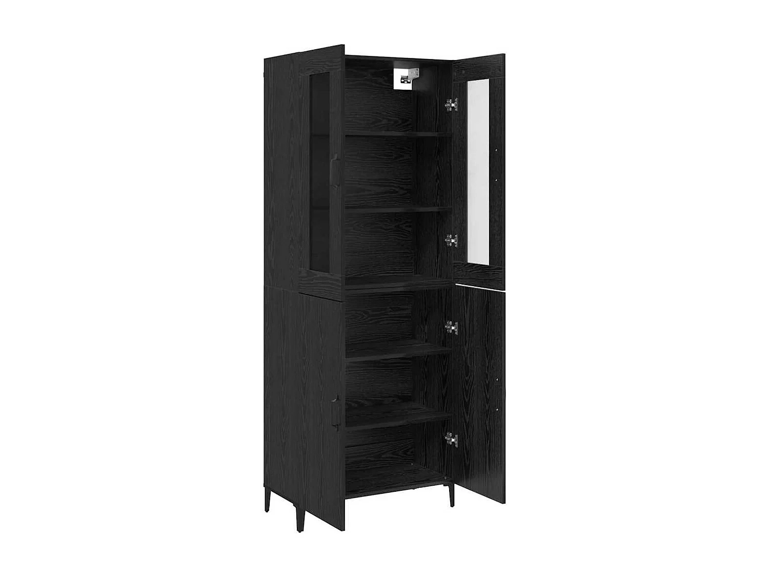 Haut Armoire 2 pcs Chêne noir 69,5 x 34 x 180 cm