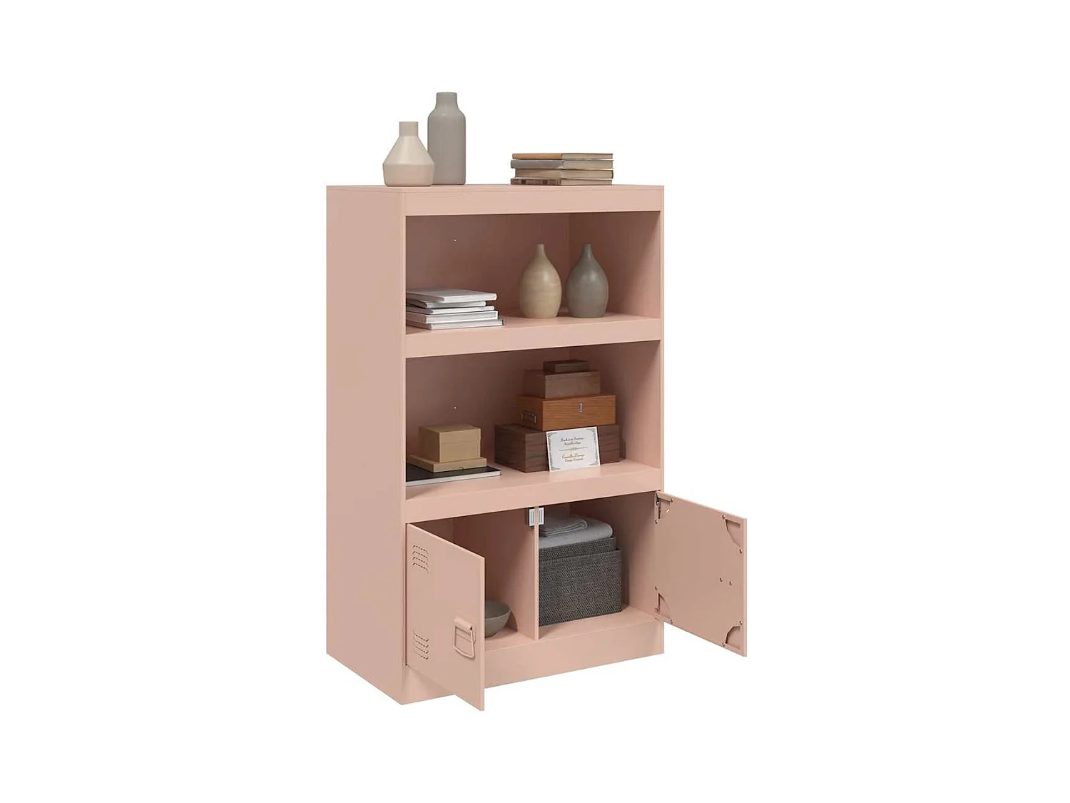 Buffet rose 67x39x107 cm acier