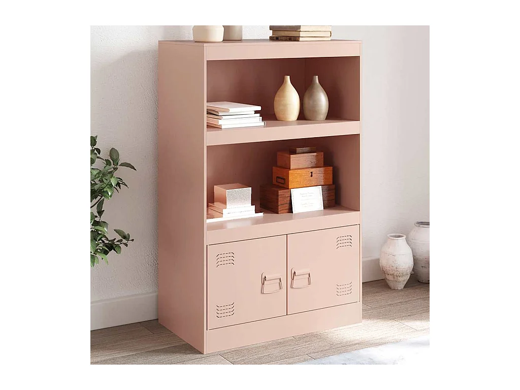 Buffet rose 67x39x107 cm acier