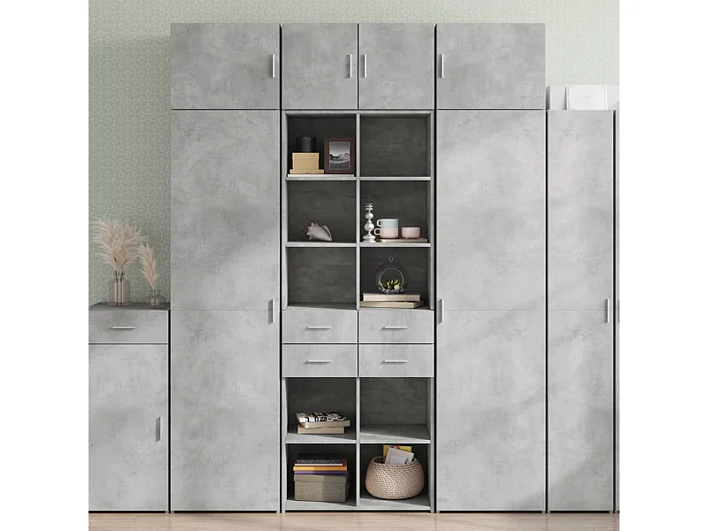 Mobile contenitore grigio cemento 70x42,5x225cm in legno ingegnerizzato