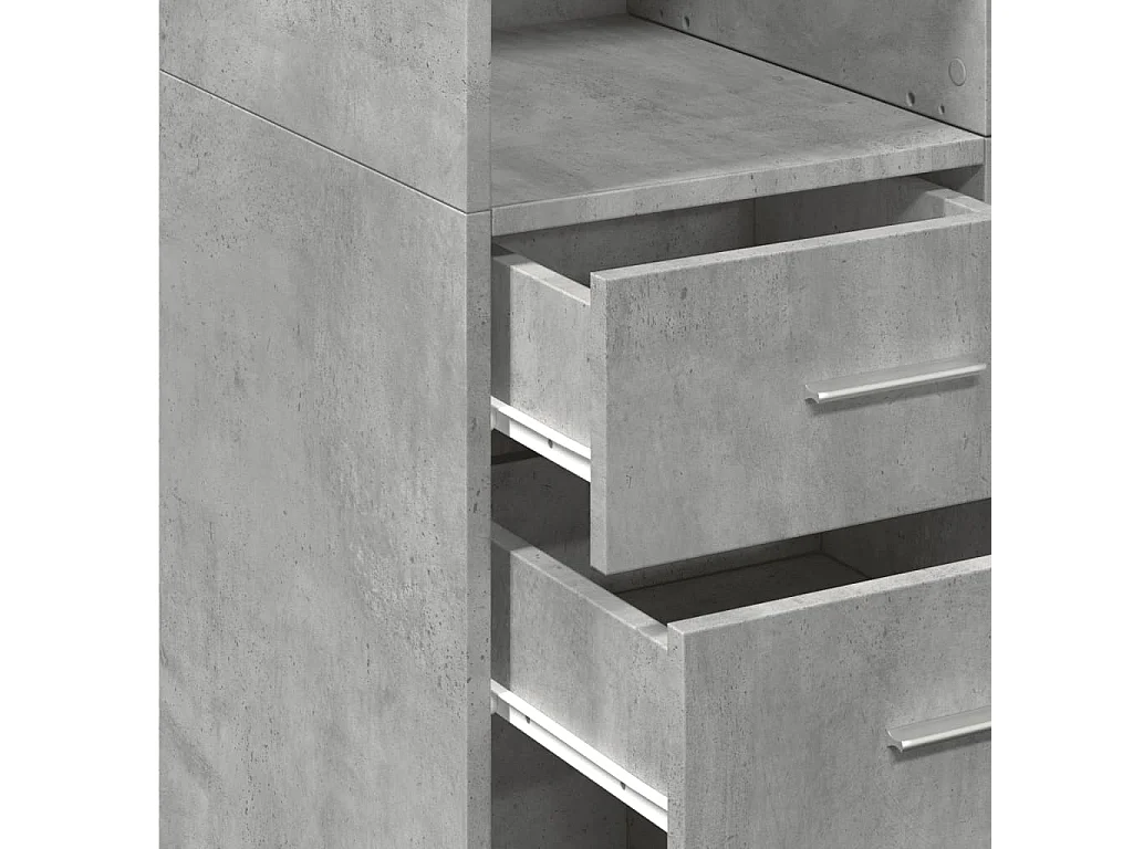 Armoire de rangement gris béton 70x42,5x225cm bois d'ingénierie